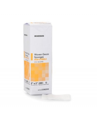Gauze Sponge McKesson Cotton 12-Ply 2 X 2 Inch Square NonSterile